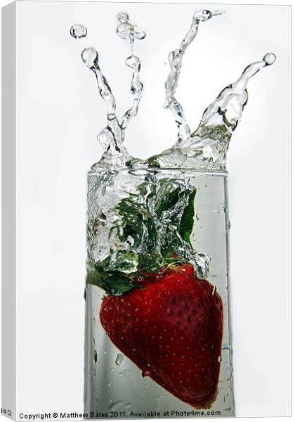 Strawberry Splash Canvas Print by Matthew Bates