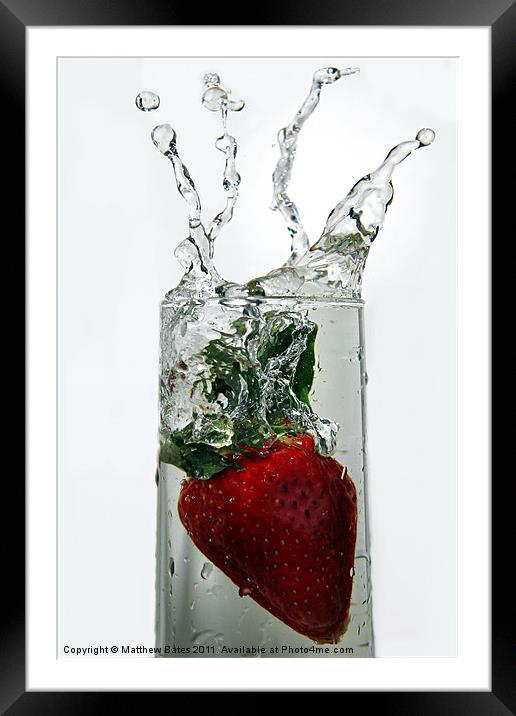 Strawberry Splash Framed Mounted Print by Matthew Bates