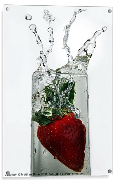 Strawberry Splash Acrylic by Matthew Bates