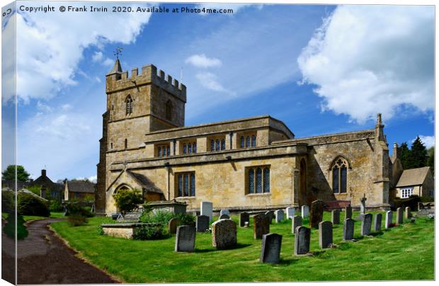 St Lawrence Church, Bourton-on-the-hill, Cotswolds Canvas Print by Frank Irwin