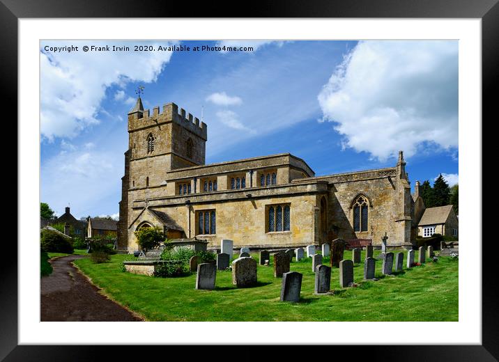 St Lawrence Church, Bourton-on-the-hill, Cotswolds Framed Mounted Print by Frank Irwin