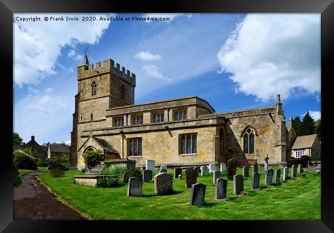 St Lawrence Church, Bourton-on-the-hill, Cotswolds Framed Print by Frank Irwin