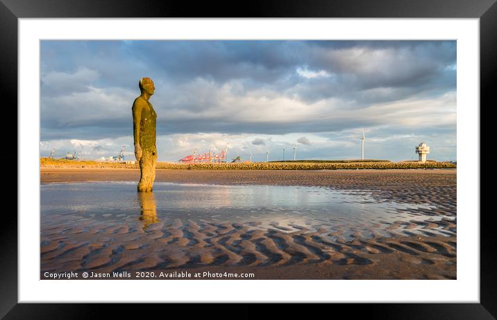Iron Man in a pool of water at low tide Framed Mounted Print by Jason Wells