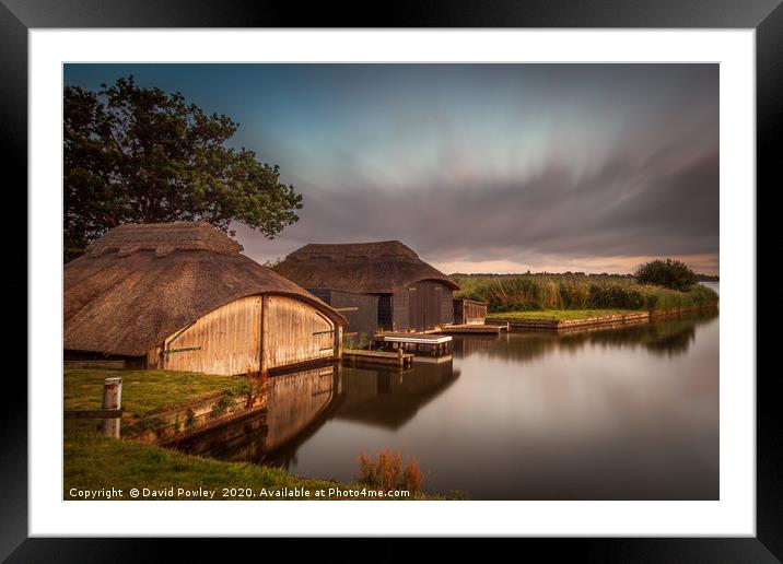 Evening light at Hickling Broad Framed Mounted Print by David Powley