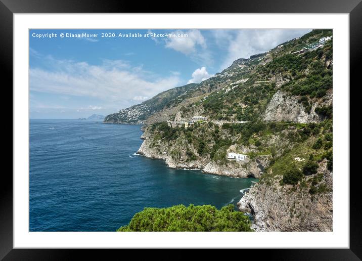 Amalfi Coast Italy Framed Mounted Print by Diana Mower