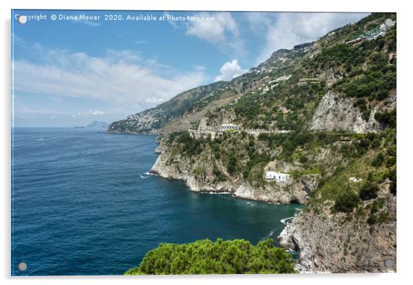 Amalfi Coast Italy Acrylic by Diana Mower