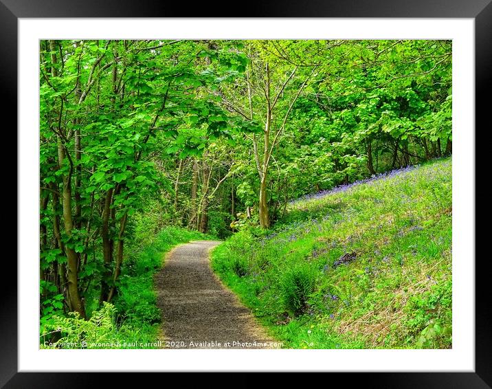 Path through the bluebell woods         Framed Mounted Print by yvonne & paul carroll