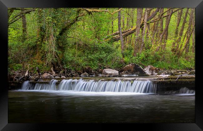 The weir on the Afon Twrch Framed Print by Leighton Collins