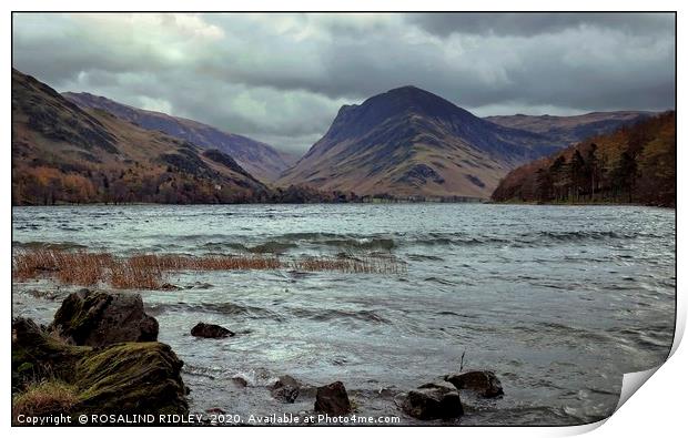 "Misty mountains , stormy lake" Print by ROS RIDLEY