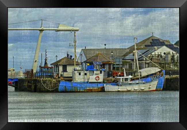 "Old fishing boats Maryport" Framed Print by ROS RIDLEY