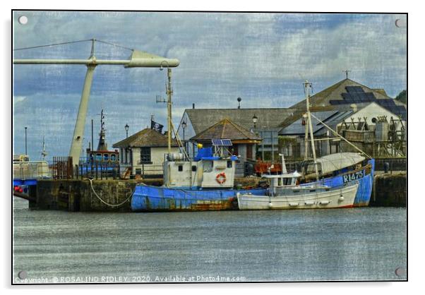 "Old fishing boats Maryport" Acrylic by ROS RIDLEY