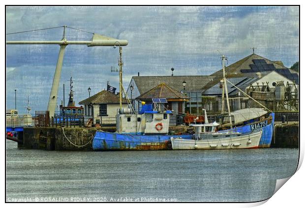 "Old fishing boats Maryport" Print by ROS RIDLEY