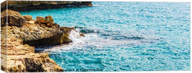 high cliff above the sea, summer sea background, m Canvas Print by Q77 photo