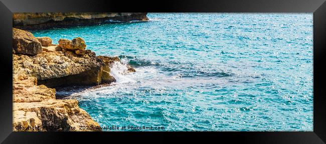 high cliff above the sea, summer sea background, m Framed Print by Q77 photo