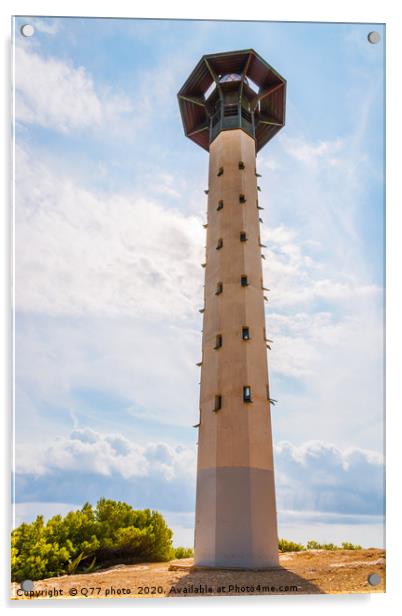 Lighthouse tower and blue summer sky, the safe ret Acrylic by Q77 photo