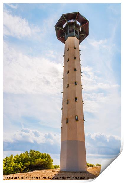 Lighthouse tower and blue summer sky, the safe ret Print by Q77 photo