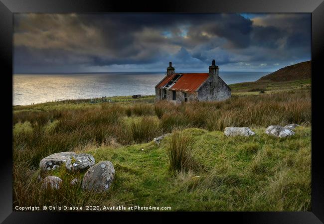 Abandoned croft at Melvaig near Gairloch           Framed Print by Chris Drabble