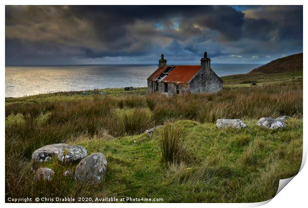 Abandoned croft at Melvaig near Gairloch           Print by Chris Drabble