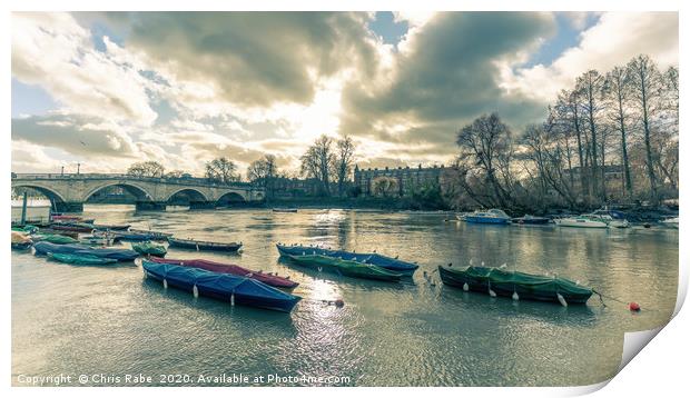 The Thames flowing through Richmond-Upon-Thames Print by Chris Rabe