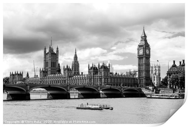 Houses of Parliament and Big Ben Print by Chris Rabe