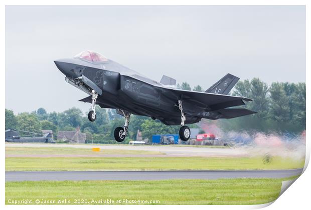 F-35A stealth fighter taking off Print by Jason Wells