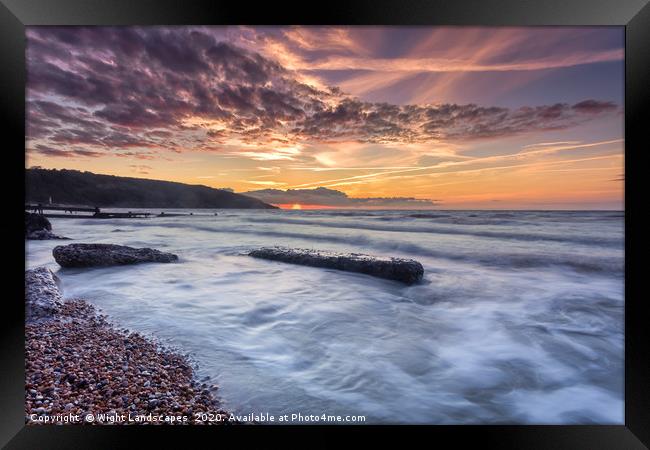 Totland Bay Isle Of Wight Framed Print by Wight Landscapes