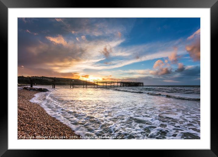 Totland Pier Sunset Isle Of Wight Framed Mounted Print by Wight Landscapes