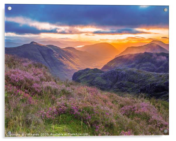 view of Glencoe, highlands, scotland, Uk. Acrylic by Scotland's Scenery