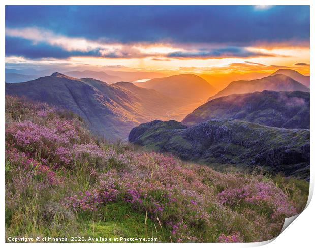 view of Glencoe, highlands, scotland, Uk. Print by Scotland's Scenery