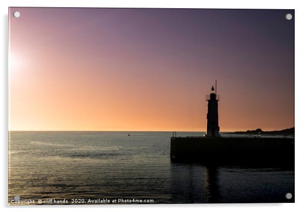 Anstruther harbour light house, fife, scotland. Acrylic by Scotland's Scenery