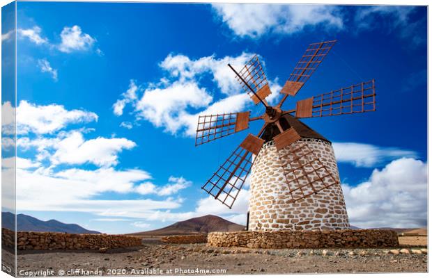 Tefia windmill, Fuerteventura, Canary islands. Canvas Print by Scotland's Scenery