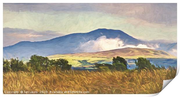 The Northern Fells Early Evening Print by Ian Lewis
