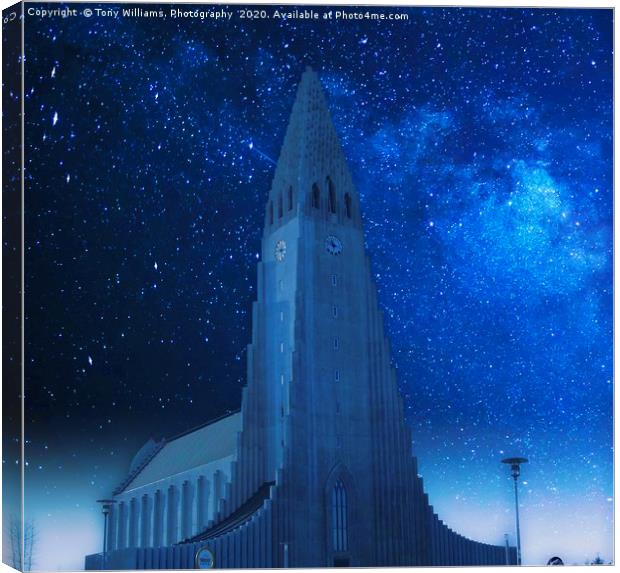 Church in Reykjavik  Canvas Print by Tony Williams. Photography email tony-williams53@sky.com
