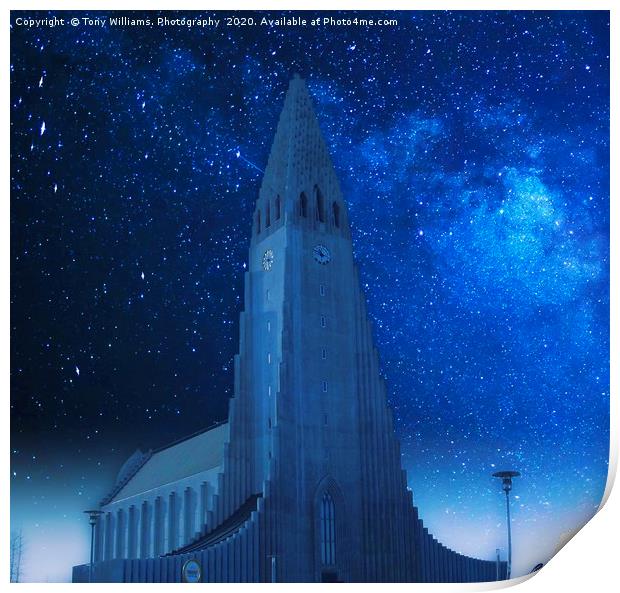 Church in Reykjavik  Print by Tony Williams. Photography email tony-williams53@sky.com