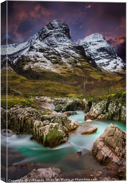 mountain scenery Glencoe, highlands, scotland, Uk. Canvas Print by Scotland's Scenery
