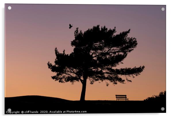 sunset bench Acrylic by Scotland's Scenery