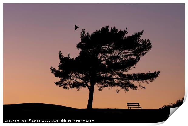 sunset bench Print by Scotland's Scenery