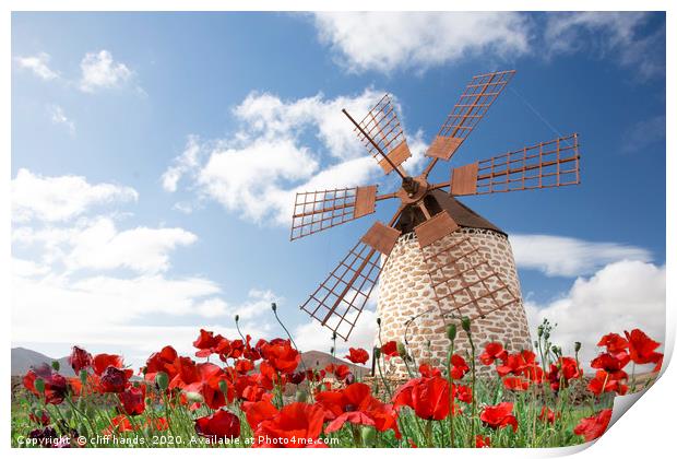 Tefia windmill Print by Scotland's Scenery