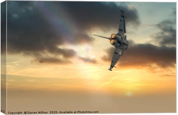 RAF Typhoon at sunset Canvas Print by Darren Wilkes