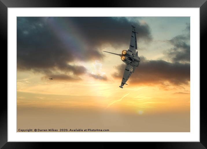 RAF Typhoon at sunset Framed Mounted Print by Darren Wilkes