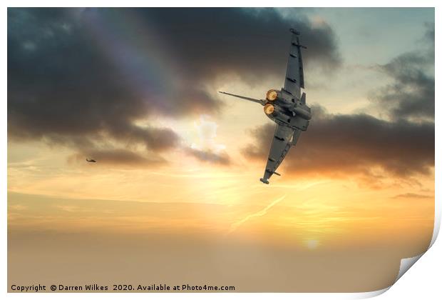 RAF Typhoon at sunset Print by Darren Wilkes