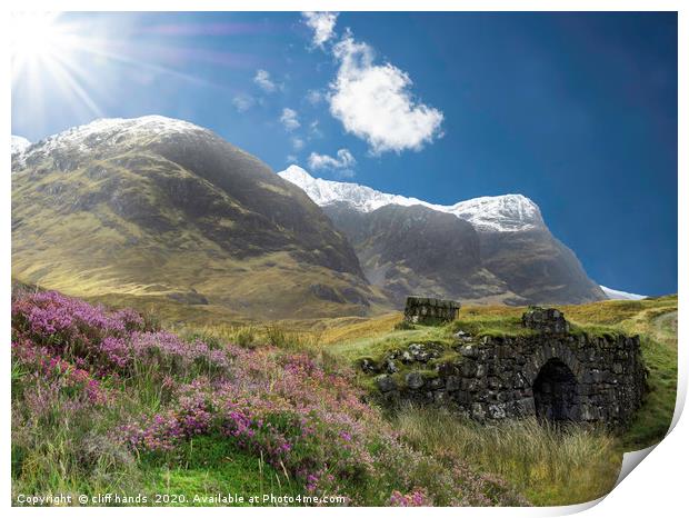 view of Glencoe, highlands, scotland, uk. Print by Scotland's Scenery