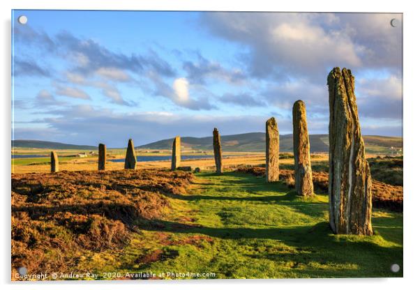 Late Light at the Ring of Brodgar Acrylic by Andrew Ray