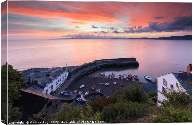 Sunrise at Clovelly Canvas Print by Andrew Ray