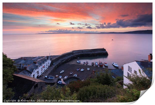 Sunrise at Clovelly Print by Andrew Ray