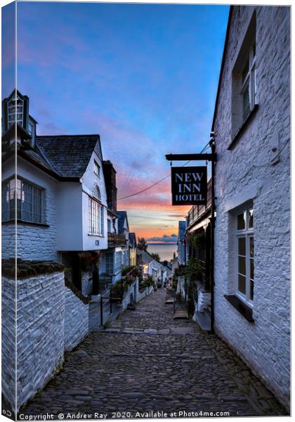 Clovelly at Sunrise Canvas Print by Andrew Ray