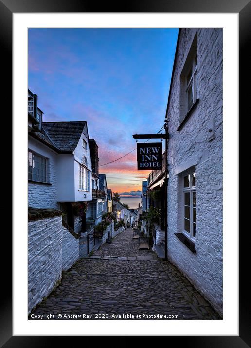 Clovelly at Sunrise Framed Mounted Print by Andrew Ray