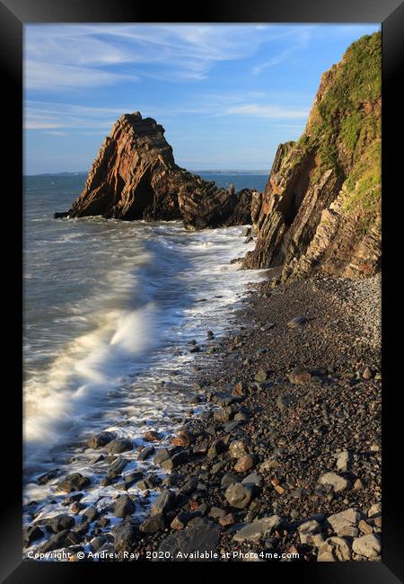 Above Mouthmill Beach Framed Print by Andrew Ray