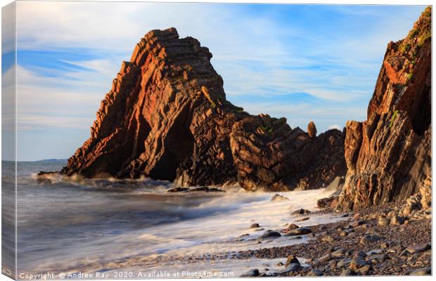 Blackchurch Rock (Mouthmill) Canvas Print by Andrew Ray