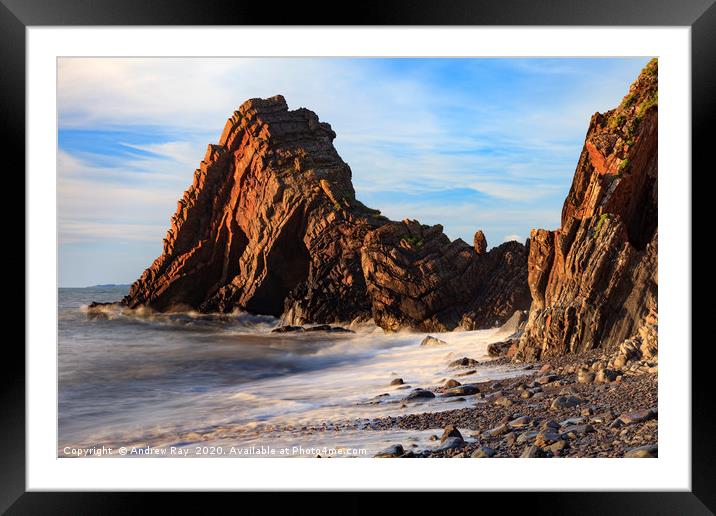 Blackchurch Rock (Mouthmill) Framed Mounted Print by Andrew Ray